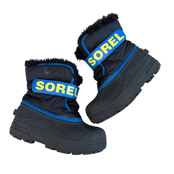 Sorel Other - Sorel Kids Snow Commander Winter Snow Boots Black Blue Ski Snowboard Size 13